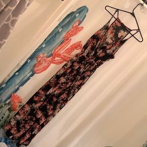 Floral faux wrap dress